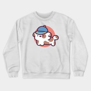 Happy Dog with A Cap Crewneck Sweatshirt